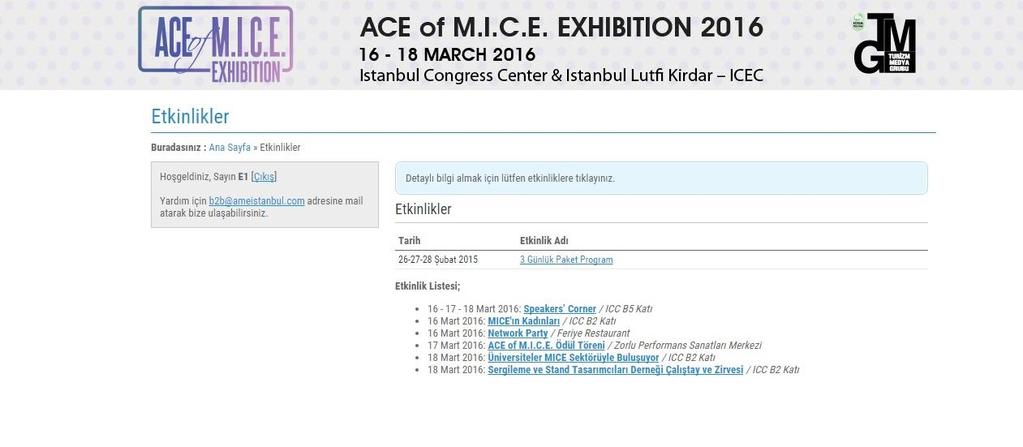 ACE of M.I.C.E. Exhibition kapsamındaki tüm