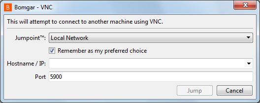 Uzaktaki Bir Sisteme VNC Uzaktaki bir sistem ile VNC oturumu başlatmak için Bomgar'ı kullanın.