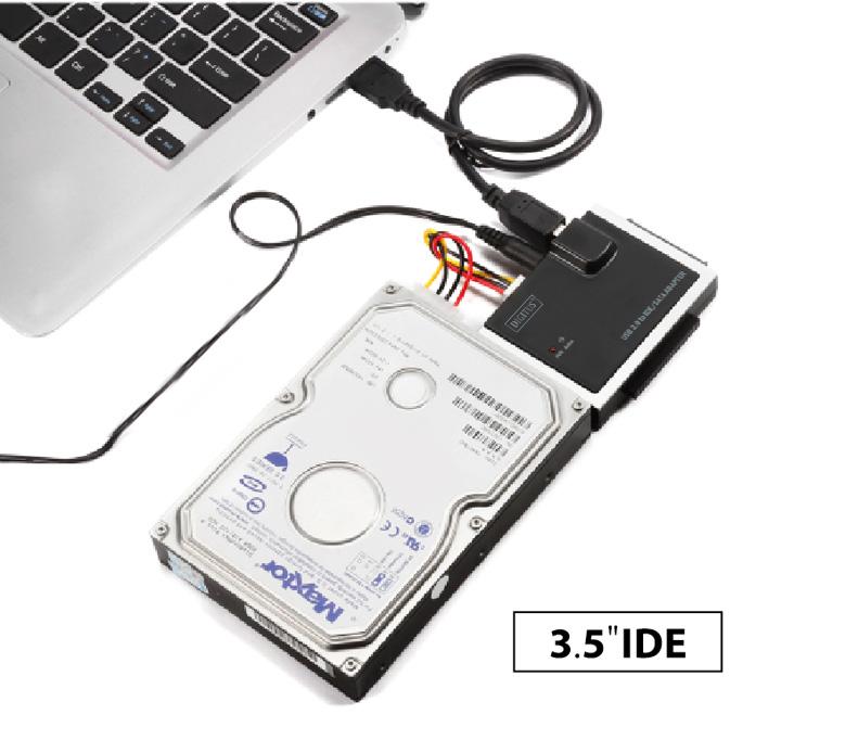3,5 IDE HDD İçin (1) 3,5 IDE HDD yi USB 2.0 - IDE/SATA ADAPTÖRE bağlayın (2) Harici Güç Adaptörünü USB 2.