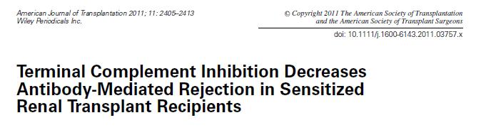 16 CDC XM (+) canlı verici olan sensitize hastada Eculizimab tedavisinin AMR gelişimi önleme üzerindeki etkisi, önceki PF temelli desensitizasyon yapılan 51 kontrol grubuyla karşılaştırılmış Posttx