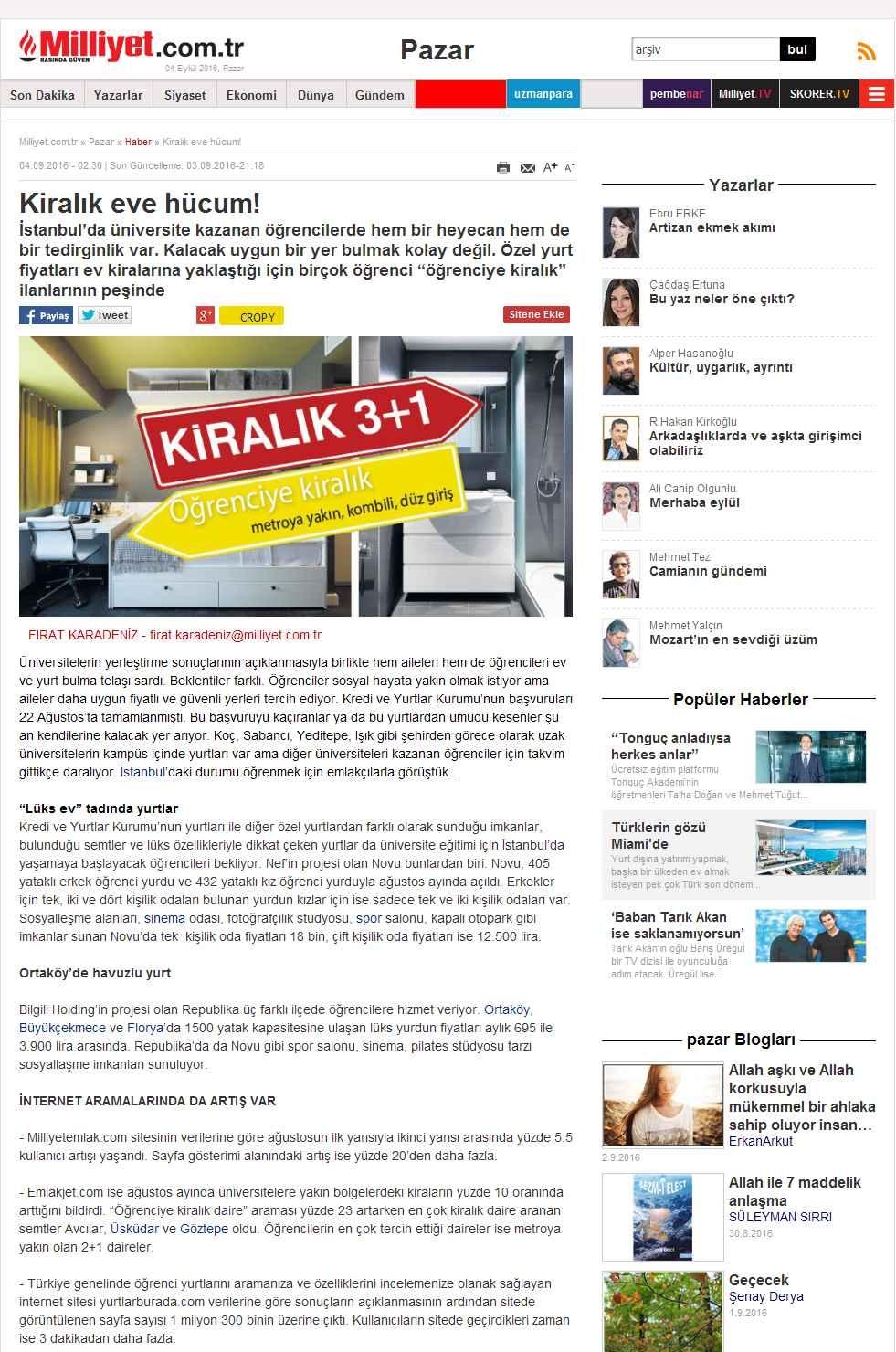 Portal Adres KIRALIK EVE HÜCUM! : www.milliyet.com.tr İçeriği : Gündem Tarih : 04.09.