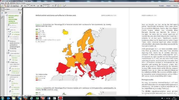 İnvaziv E.coli izolatlarında florokinolon direnç yüzdeleri AB Ülkeleri ve Türkiye 2012 Türkiye: % 47 AB Ort: %22.