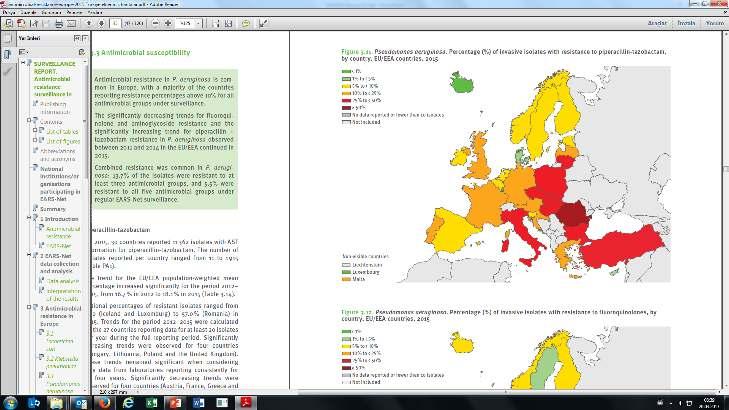 İnvaziv P.aeruginosa izolatlarında piperasilin tazobaktam direnç yüzdeleri, AB Ülkeleri ve Türkiye 2012 Türkiye: %25 AB Ort: %19.