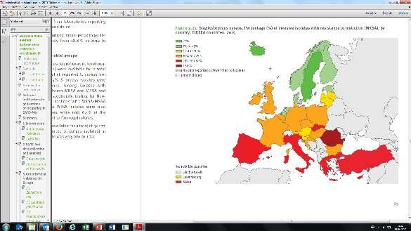 İnvaziv S.aureus izolatlarında MRSA yüzdeleri, AB Ülkeleri ve Türkiye 2012 Türkiye: %25 AB Ort: %17.