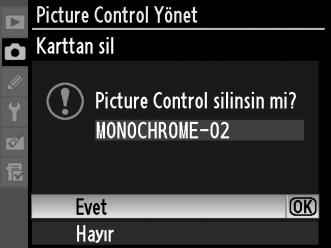 Özel Picture Control'lerini Paylaşma ViewNX veya Capture NX 2 gibi isteğe bağlı yazılımlarda bulunan Picture Control Özelliği ile oluşturulan özel Picture Control'leri bir bellek kartına