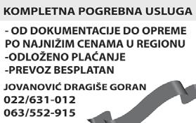 Тел: 462-345 и 061/68-55-333 -Про да јем ин ва лид ска ко ли ца у до бром ста њу. Тел: 640-363 - Про да јем ¾ ви о ли ну или ме њам за целу уз до пла ту.