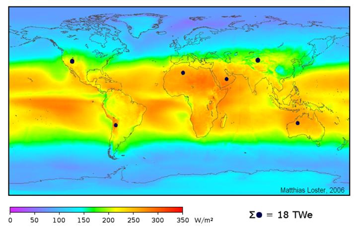 Dünya atmosferinin dışında Güneş ışınımının şiddeti, aşağı yukarı sabit ve 1370 W/m 2 (Watt/metrekare) değerindedir; ancak yeryüzünde 0 1100 W/m 2 değerleri arasında değişim gösterir.