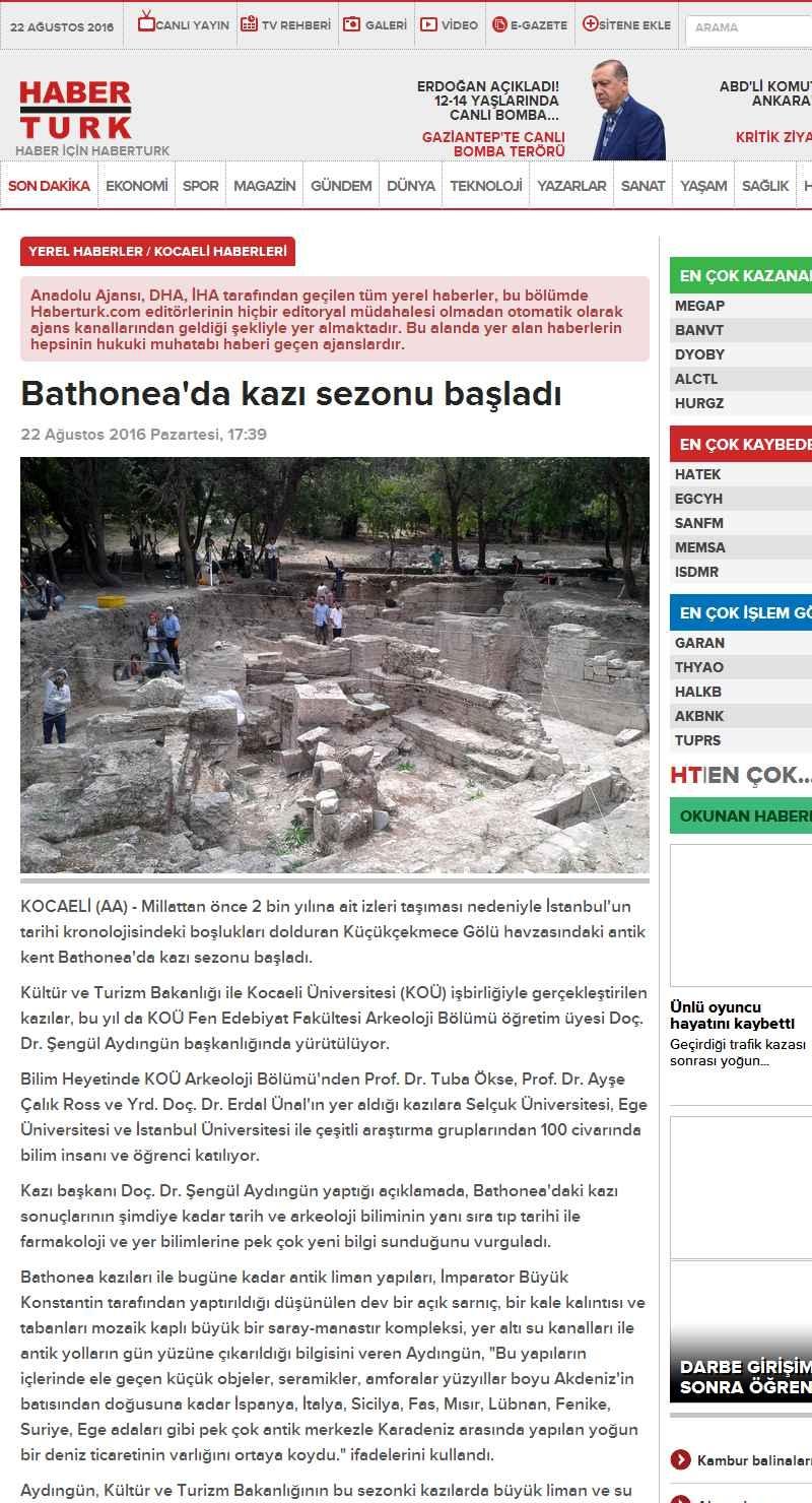Portal Adres BATHONEA'DA KAZI SEZONU BASLADI : www.haberturk.