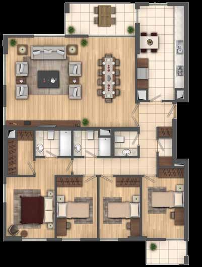 Yatak Odası :,0 m -Salon :, m -Mutfak :,8 m -Balkon :, m -Giriş+Koridor : 0, m -Çam.