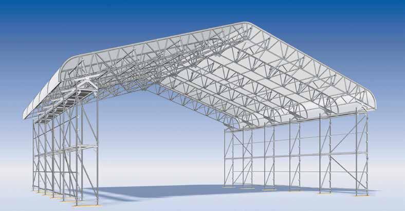 Profil Raylı Çatı XL LAYHER PROFİL RAYLI ÇATI XL Uyarı: Potansiyel gerekli stabilize ölçüm tasvir edilmez. Layher profil raylı çatı, uzun süreden beri kendini kanıtlamıştır.