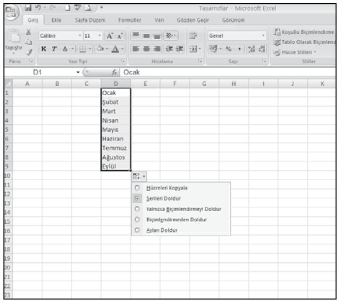 Excel deki kullanışlı bir diğer özellik, Otomatik Doldur özelliğini kullanarak bir çalışma sayfasına eklediğiniz verilerin yanında görünen Otomatik Doldurma