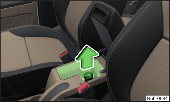 Poşeti sadece araç dururken değiştiriniz - Kaza tehlikesi söz konusu! 20x30 cm ebadında poşet kullanmanızı tavsiye ederiz. Ön kol dayanağının altındaki eşya gözü Şek. 66 Poşetin değiştirilmesi bkz.