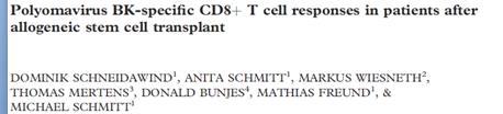 Allojenik kök hücre nakil hastalarında hemorajik sistit gelişimi- immün dominant BKV peptid?