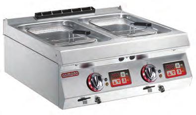 PİŞİRME ÜNİTELERİ / Cooking Units Elektrikli Fritözler Electric Fryers 700 Serisi / 600 Series 18/10 Paslanmaz çelik yüzey, 12/10 mm kalınlık.