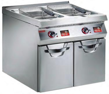 PİŞİRME ÜNİTELERİ / Cooking Units Elektrikli Fritözler Electric Fryers 900 Serisi / 900 Series 18/10 Paslanmaz çelik yüzey, 20/10 mm kalınlık.