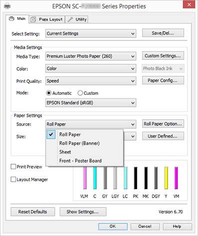 Yazdırma Destekleri Windows'ta Ayarların Yapılması Yazıcı sürücüsünün, Main (Ana) ekranında, Media Type (Ortam Türü) öğesini seçin.