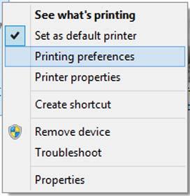 Yazıcı Sürücüsünün Kullanılması (Windows) Yazıcı Sürücüsünün Kullanılması (Windows) Ayarlar Ekranının Gösterimi B Yazıcı simgenize sağ tıklatın ve Printing preferences (Yazdırma tercihleri)
