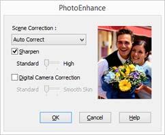 Yazdırma Destekleri C Mode (Mod) içinden Custom (Özel) öğesini seçin ve sonra PhotoEnhance öğesini seçin.