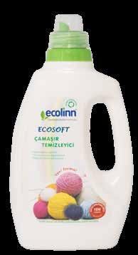 Ecosoft çamaşır temizleyici çamaşırlarınızı tertemiz yaparken doğaya, cildinize ve çamaşırlarınıza özen gösterir. Ultra konsantredir.