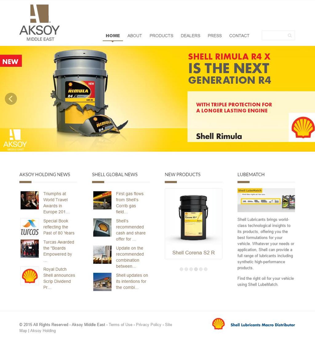 Tasarım & Web Geliştirme AKSOY Holding in Kuzey Irak ta Shell Yağlarının Makro Distribütörü olan AKSOY Middle