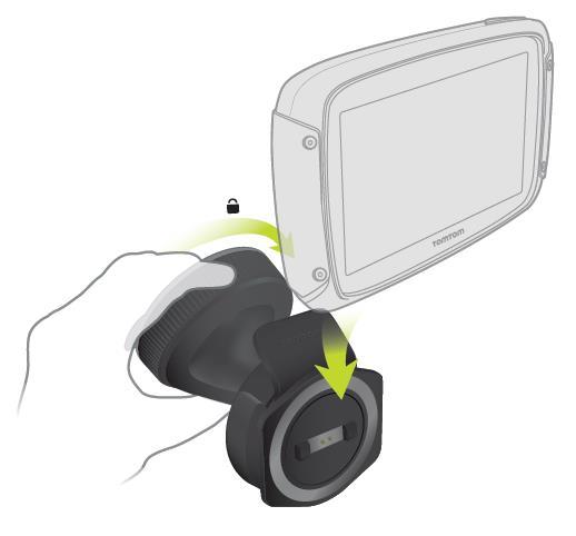 Arabanıza kurulum Kutunuzda araç tutucusu varsa TomTom Rider cihazınızı araca takmak için birlikte verilen tutucuyu kullanın.