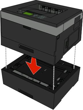 6 Yazıcıyı çekmeceyle hizalayın ve ardından yerine indirin. Kabloları takma 1 Yazıcıyı bir bilgisayara veya ağa bağlayın.