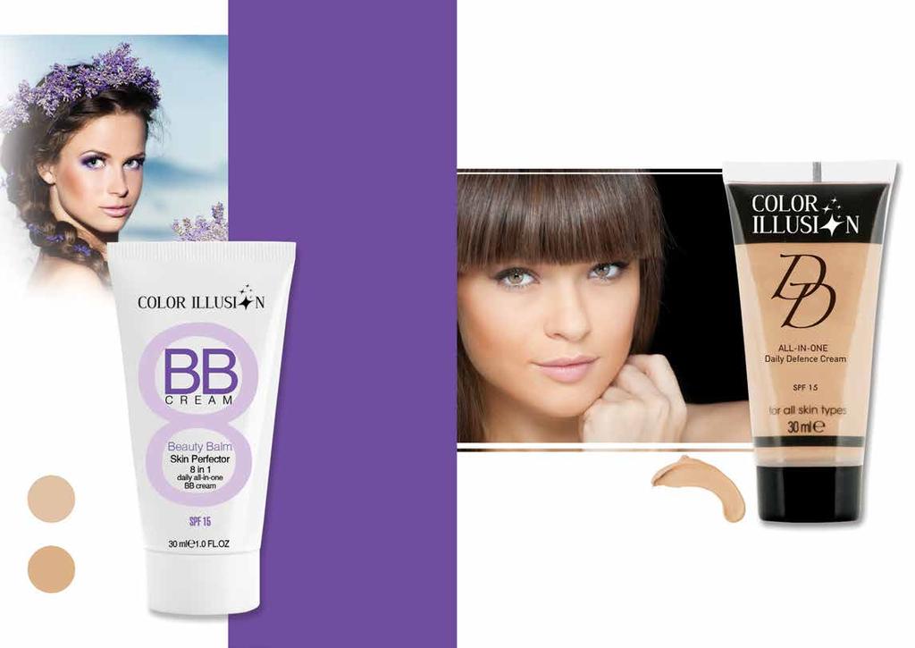 87 % 5 8 Doğal, Işıltılı ve CANLI GÖRÜNEN BİR CİLT İSTER MİSİNİZ? SPF 5 etki COLOR ILLUSION BB Krem 0 ml. Kremi, temiz yüze küçük dairesel hareketlerle nazikçe masaj yaparak uygulayın.