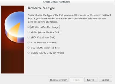 5. Disk ( hard disk ) dosya tipi belirlenir. Disk imaj dosyaları; ana sistemde bulunan ve misafir sistemlere disk ( hard disk ) olarak görünen bir yapıdır.