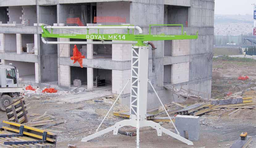 M SERIES MK 12-MK 14 Kuleli mekanik beton da t c lar, yüksek yap s sayesinde kolon ve perde beton dökümlerinde kullan labilirler.