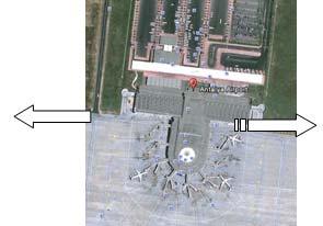 Şekil 4.54. 2. Dış hatlar terminali uydu görüntüsü (http://earth.google.com, 2008) Antalya Havalimanı 2.