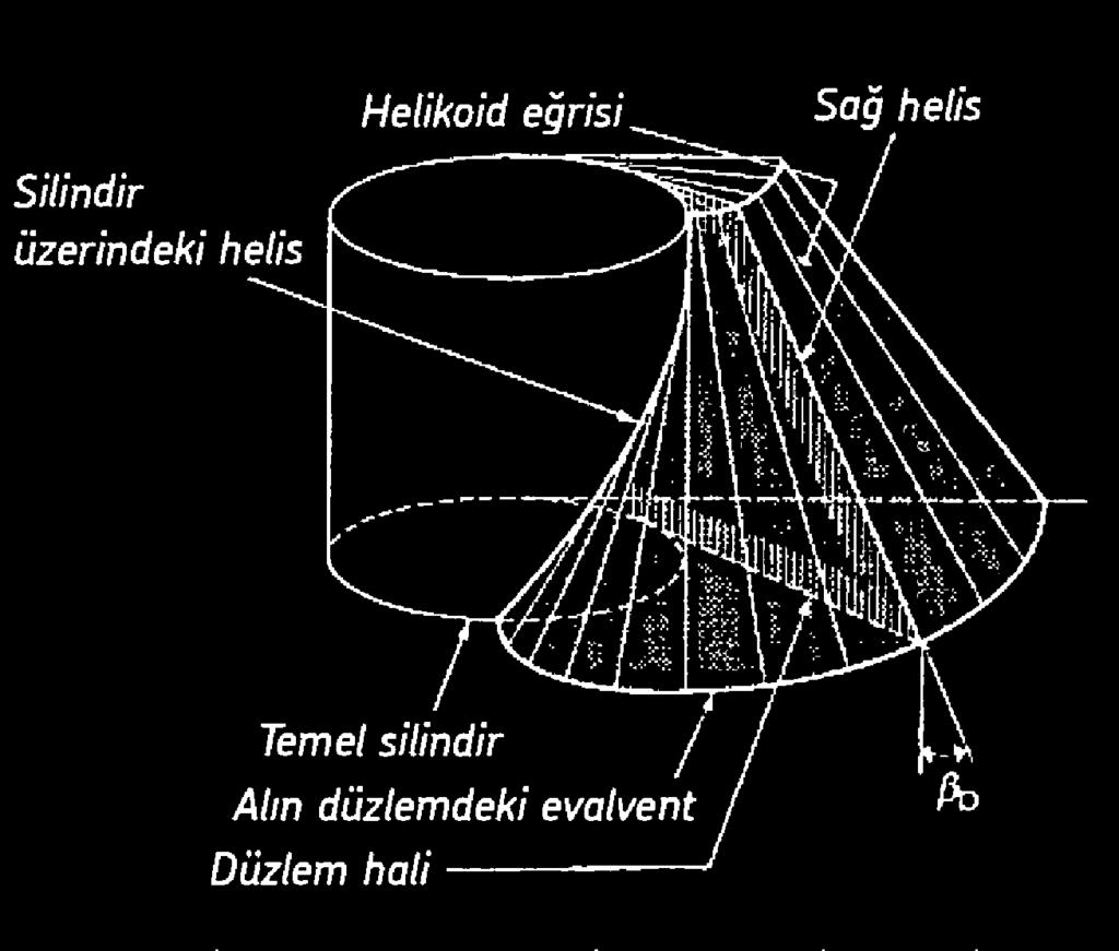 Profilin herhangi bir noktası eksen istikametinde takip edilirse bir helis eğrisi çizilmiş olur.