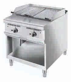 589 80 cm düz ızgara gazlı - 1/2 düz - 1/2 nervürlü pişirme yüzeyli 2 ayrı termostatlı - set üstü SKT80GLR