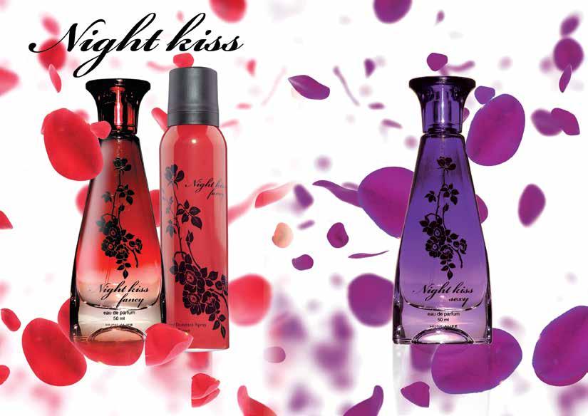 %35 Night Kiss Fancy EDP Sadece kokunuz,etkilemek için yeter Kırmızı ve modern şişe içerisinde narin çiçeklerin ve frezyanın can alıcı birleşimini teninizde hissedin. 50 ml.