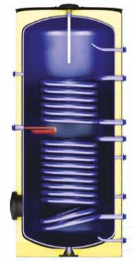 BOYER Termopan TB2 Çift Serpantinli Boyler Farklı ısı kaynakları vasıtasıyla (sıcak su kazanı, buhar kazanı, güneş enerjisi panelleri, ısı pompası, jeotermal enerji vb.