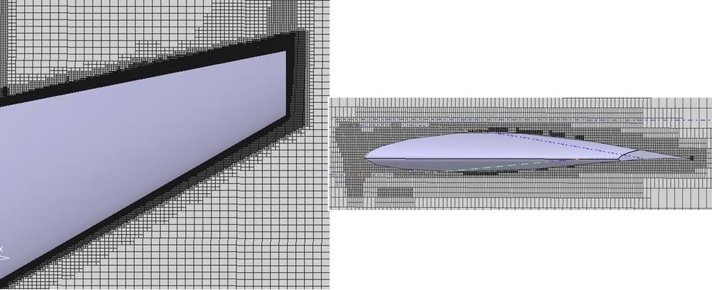 Şekil 14: Kanat ve Airfoil etrafındaki lokal son çözüm ağı Şekil 15: 16 0 hücum açısı çözümü sırasında Airfoil hücum