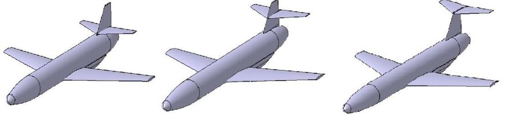 Konvansiyonel-Kuyruk Haç-Kuyruk T-Kuyruk Alçak-Kanat Orta-Kanat Yüksek-Kanat Şekil 8: Yüksek Hızlı Hedef Uçak Konfigürasyon Matrisi UYGULAMALAR Seyir Hızı HAD Analizleri ve Konfigürasyon Seçimi