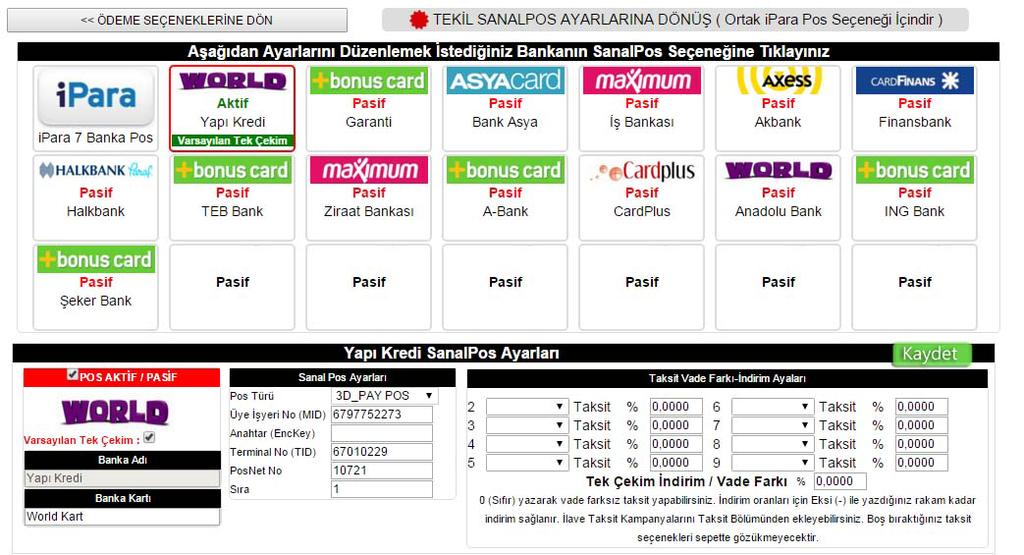 Ürünlerde kdv durumunu ne şekilde gösterileceğini seçebilirsiniz.