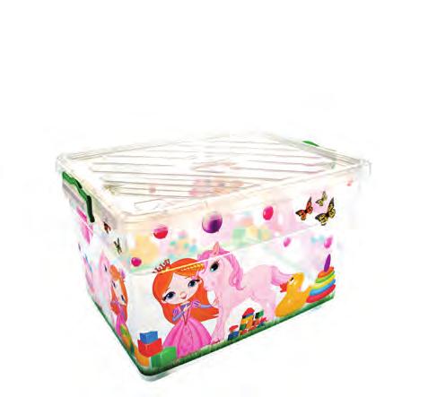 Çocuk Ürünleri / Child Products 0651 70LT Dekorlu Saklama Kabı 70LT Decorated Storage Box Ambalaj / Box: 6 Hacim / Volume: 0.