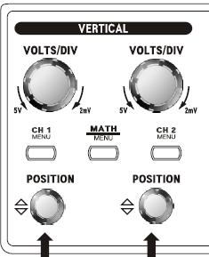 Dijital Osiloskop Kullanımı POSITION (POZİSYON-KONUM) Ekranda görüntülenen dalga şekli, Position (konum) düğmesi ile yukarı ve aşağı hareket ettirilebilir.
