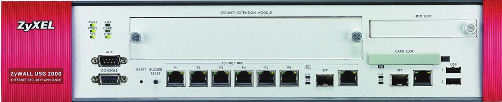 4 ZyWALL USG 2000 Kurulum ve Kullanım Kılavuzu Cihazı Tanıyalım USG 2000 Cihazınızda 6 adet Gbit Ethernet portu mevcuttur.