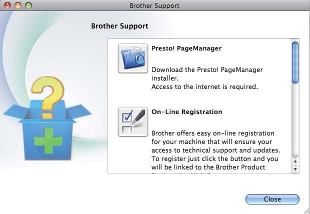16 Brother Support (Brother Destek) ekrnın Presto! PgeMnger öğesine tıklyın ve ekrnki tlimtlrı izleyin.