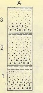 Dereceli tabakalanma Tane boyutları tabakanın alt kısımlarında büyük ve üst