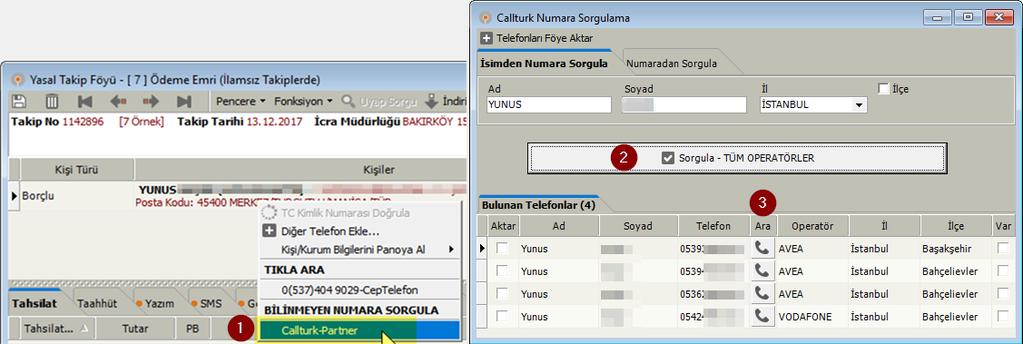 Çağrı Merkezi 2017 Kasım & Aralık Yenilikleri CallTurk ve Infoline numara sorgulama servisi ile yapılan sorgulama sonucundaki telefon numaralarının anında Aranabilmesi için telefon numaralarının