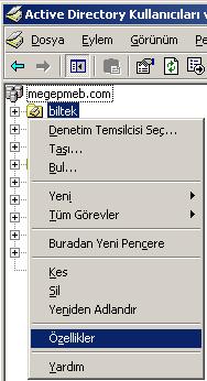 : Organizasyon birimi için özellikler penceresinin açılması ( 3. GRUP POLİTİKALARINI KULLANARAK KULLANICI VE BİLGİSAYAR ORTAMINI YÖNETME 3.1.