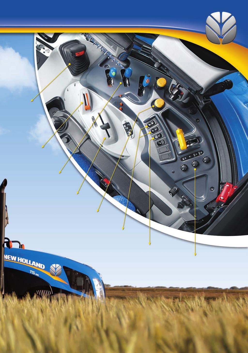 NEW HOLLAND T5 Serisi steğe bağlı transmisyon seçeneği. T5 EC: 16x16 Yarı Otomatik vites T5 Hi-Lo: 24x24 hidrolik buçuklu vites. Kolay kullanılan el gazıyla hassas hız ayarı.