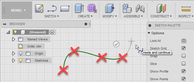 2.1.10. Spline Resim 2. 26: Spline Farklı noktalar ya da doğrulardan geçen birleşik eğriler çizmek için kullanılır. Ekran üzerinde işaretlenen noktalardan geçen eğriler çizilebilir.