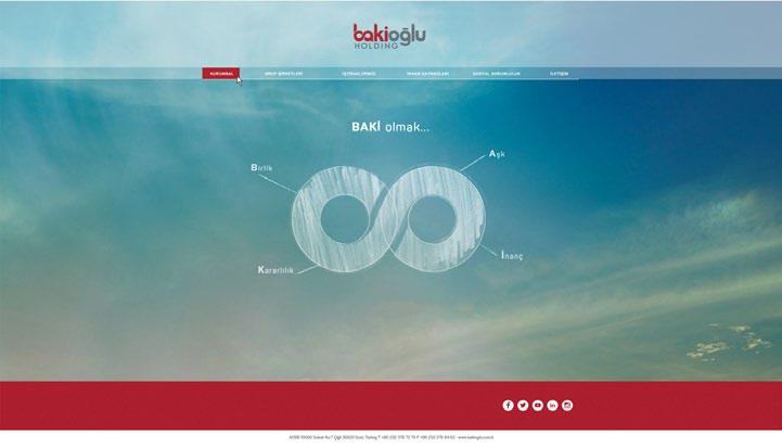 WEB SİTESİ / WEBSITE 870 px 10 px : 1170x416 px : 1170x416 px Bakioğlu Holding için tasarlanan örnek web sitesi sayfada