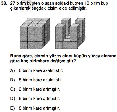 5 Toplam 8 9 4 16 5 6 br yüzey var dır.