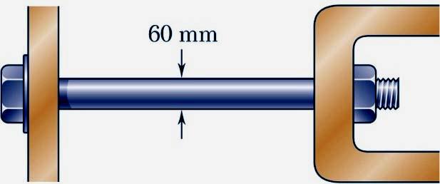 Ör. roblem : ifthmchnics OF MTRILS Şekildeki plastik çekme test numunesinin;. kn luk eksenel ükleme altında bounda (150 mm lik ölçüm bou-gage length) 11 mm uzama, çapında ise 0.