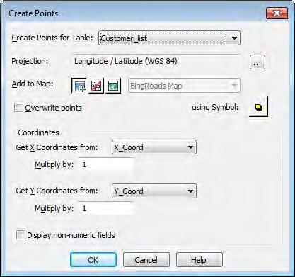 Create Points improvement When a create points operation is completed, the result can now be opened in a new map window